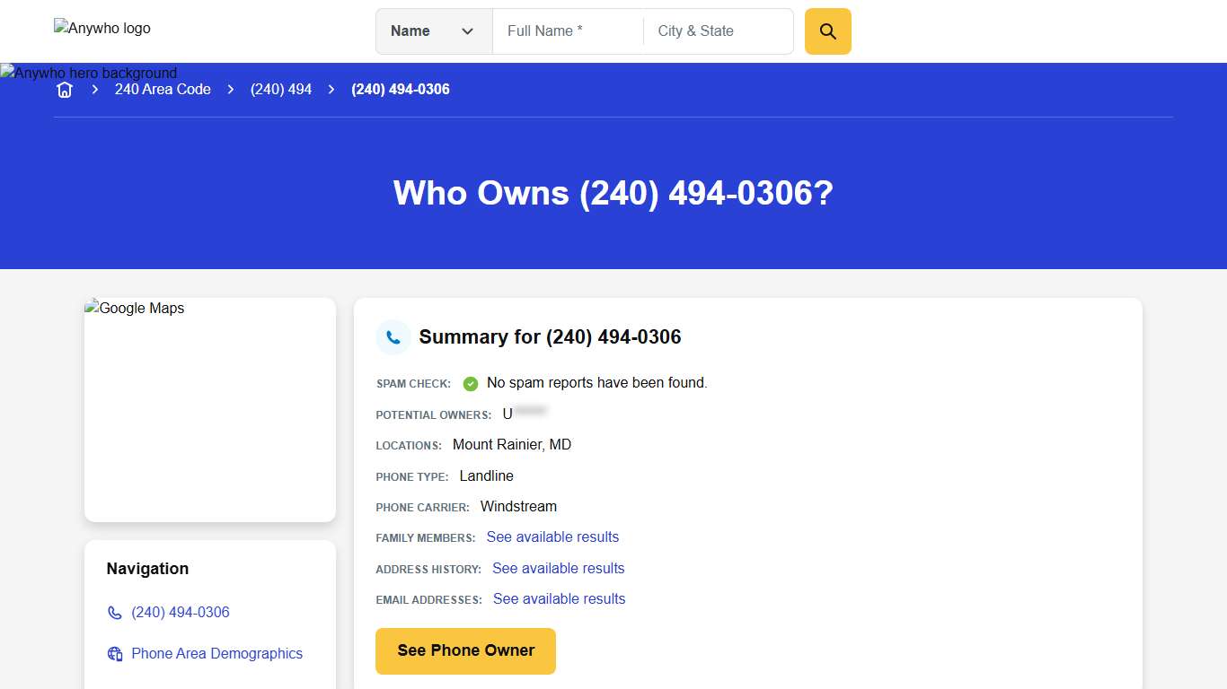 (240) 494-0306 Reverse Phone Lookup Anywho